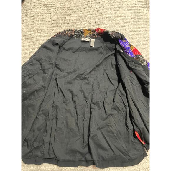 VTG Chico's Design Patchwork Lightweight Jacket Art-To-Wear Womens Sz 2 - Large - Picture 9 of 10